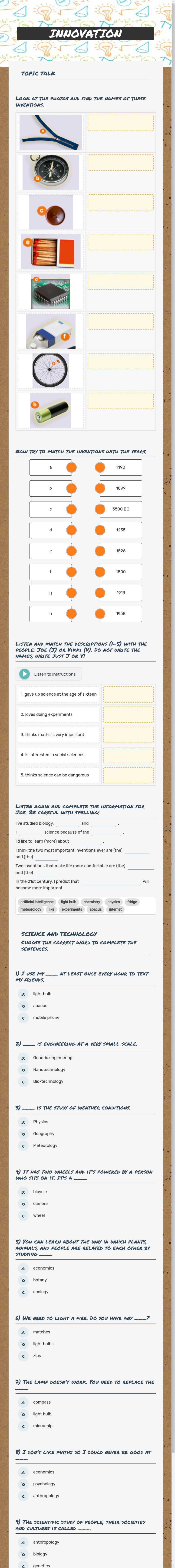 INNOVATION worksheet preview image