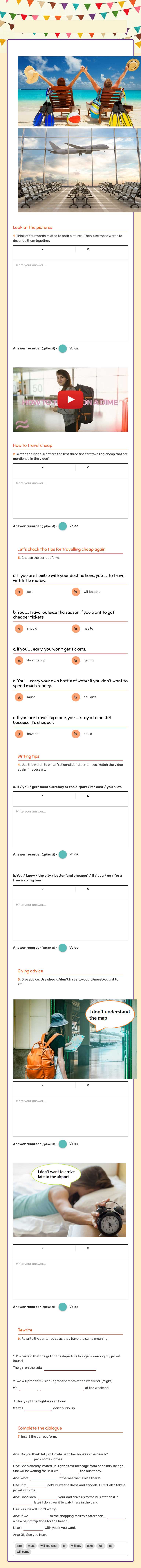 WIDER WORLD 3: Review Units 5 & 6 worksheet preview image