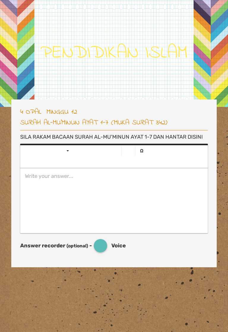 PENDIDIKAN ISLAM worksheet preview