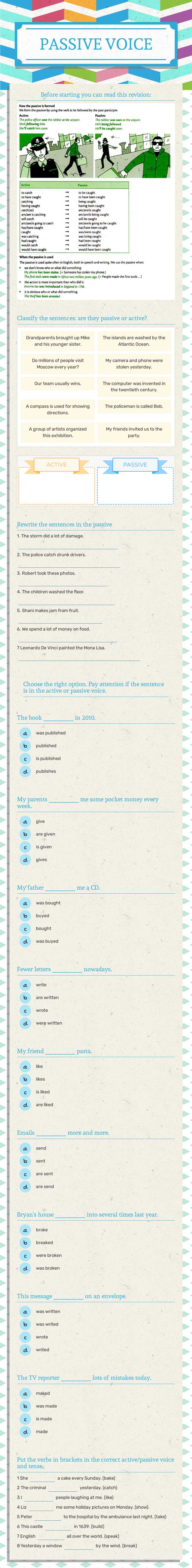 PASSIVE VOICE worksheet preview image