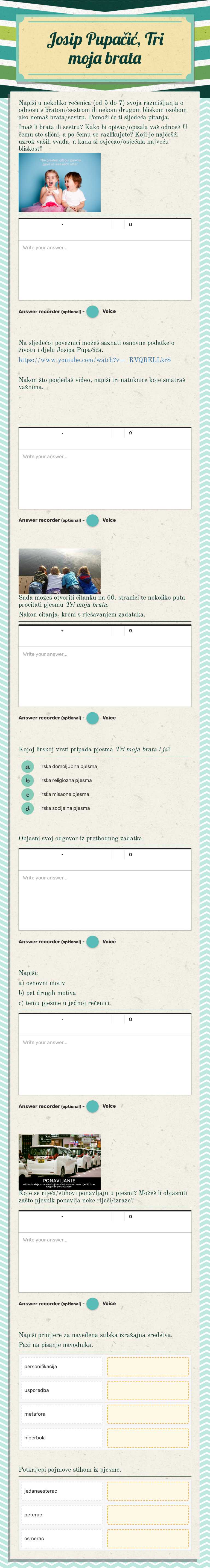 Josip Pupačić, 
Tri moja brata worksheet preview image