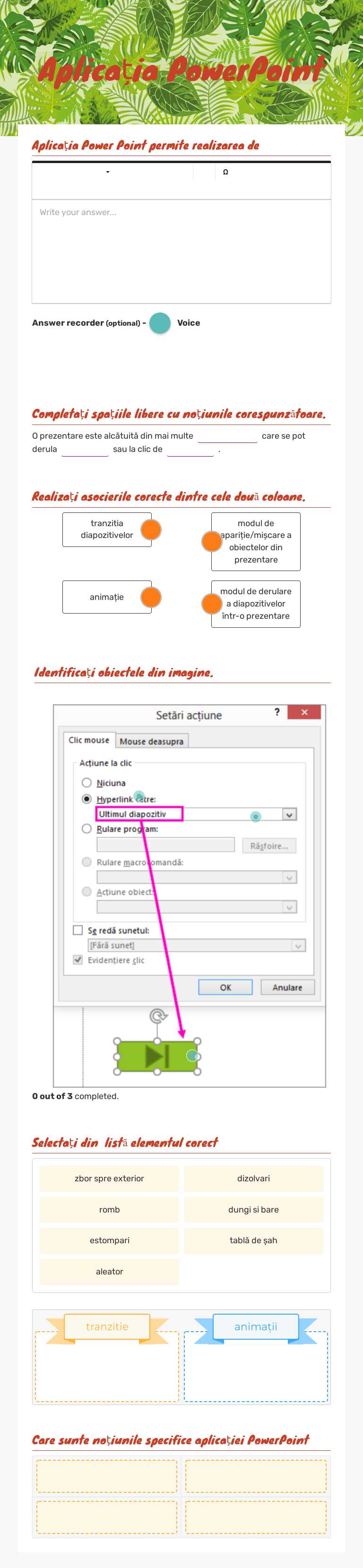 Aplicația PowerPoint worksheet preview image