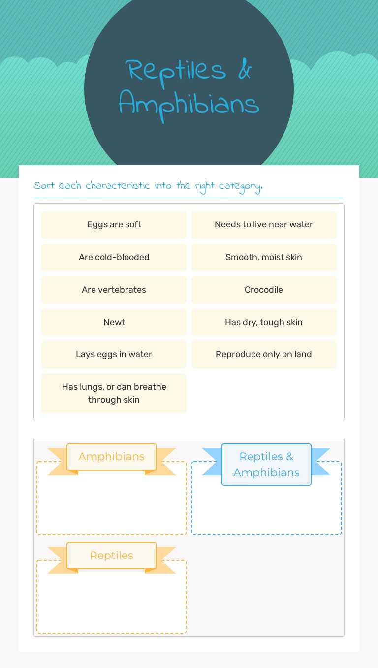 Reptiles & Amphibians Grade 4 worksheet preview