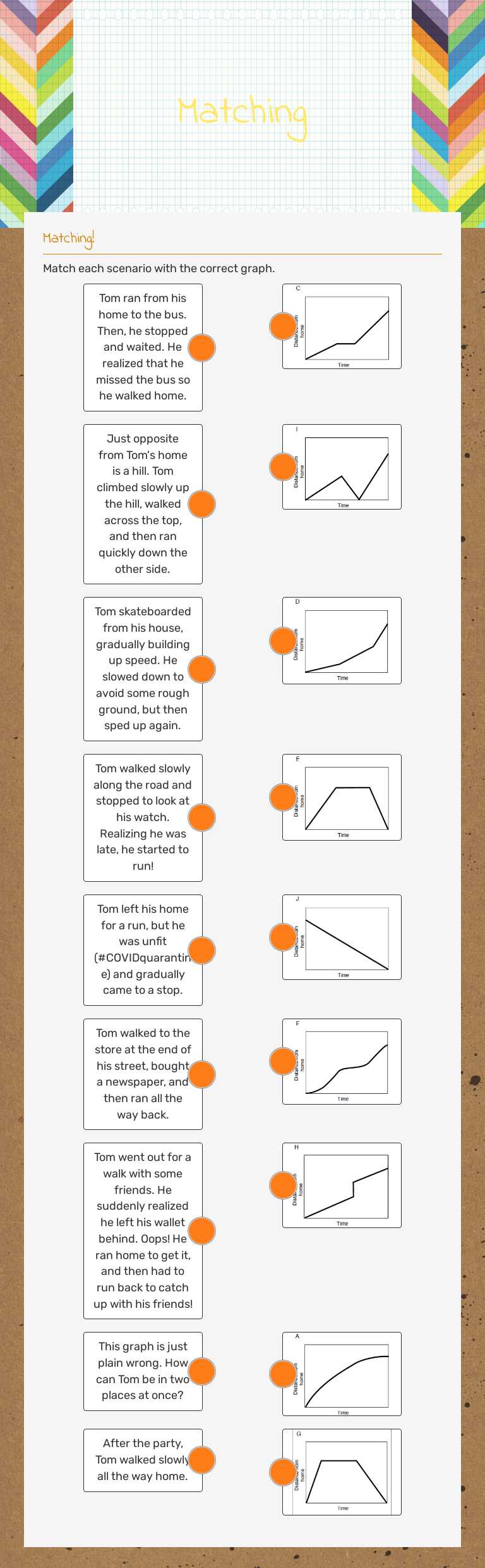 Matching worksheet preview image