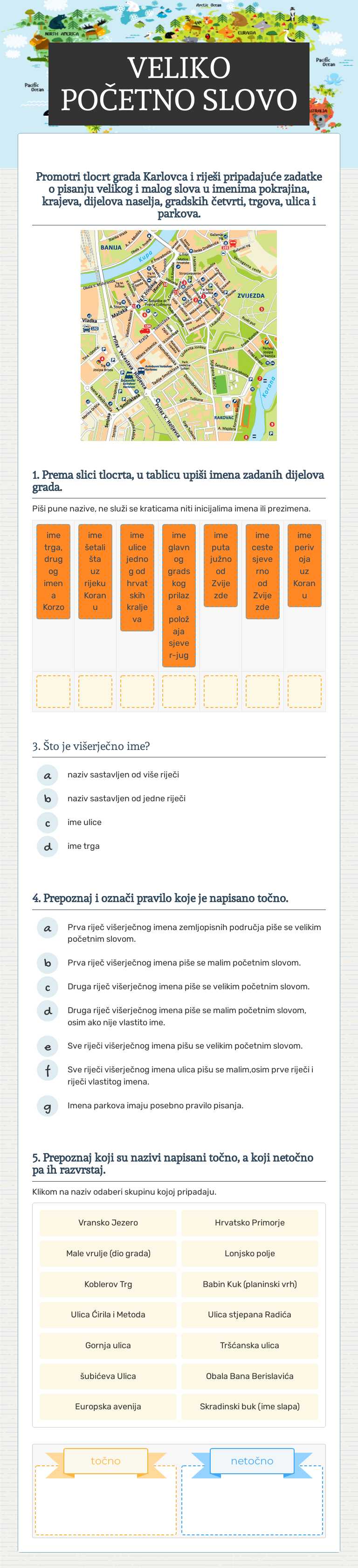 VELIKO POČETNO SLOVO worksheet preview image