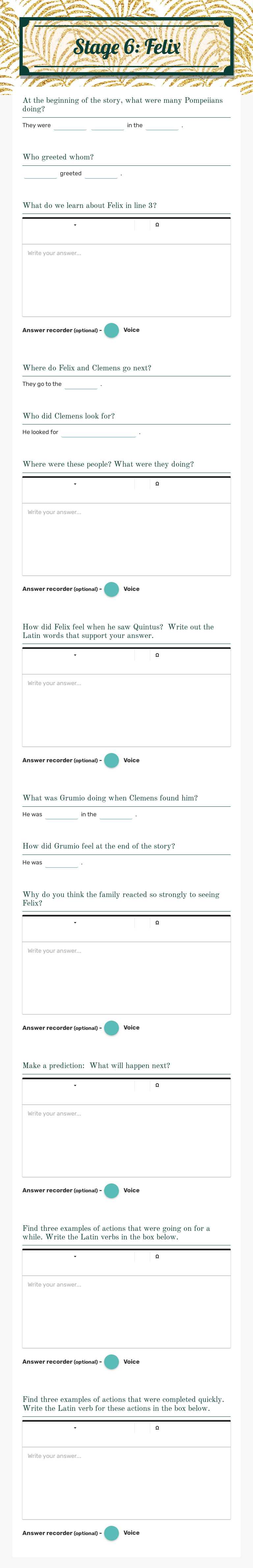 Stage 6: Felix worksheet preview image