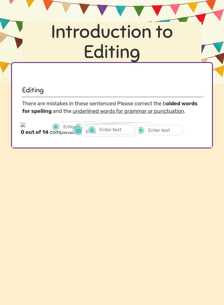 Introduction to Editing Grade 1 worksheet preview