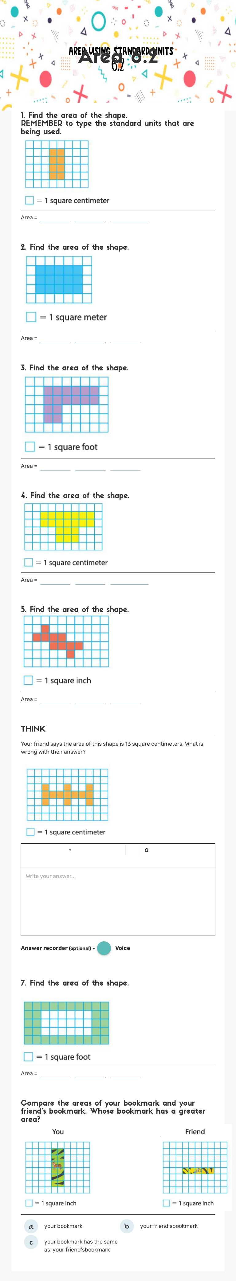 Area 6.2 worksheet preview image