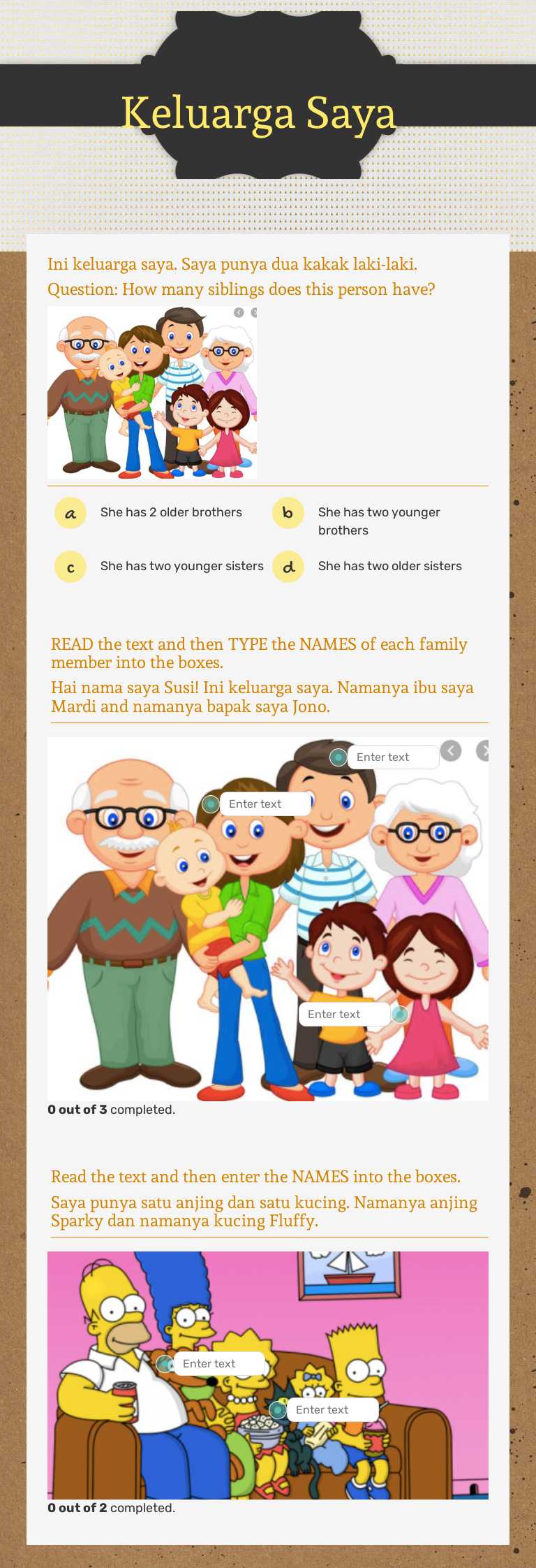 Keluarga Saya worksheet preview image