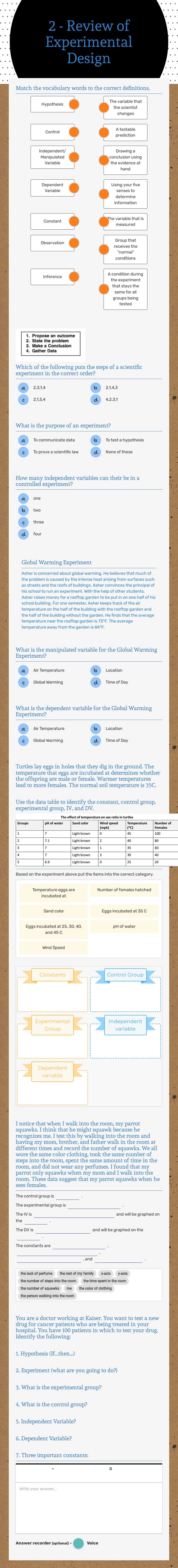 2 - Review of Experimental Design worksheet preview image