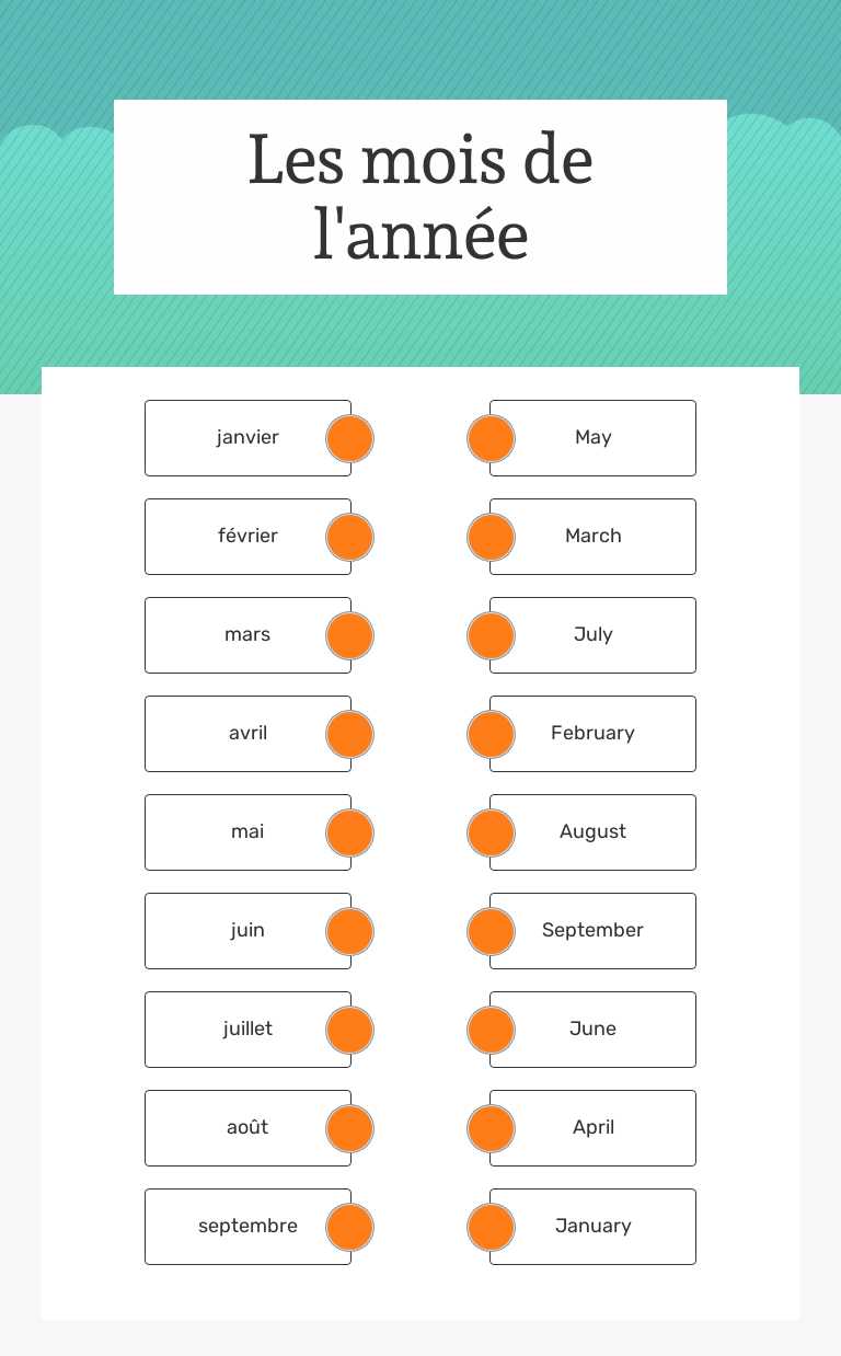 Les mois de l'année worksheet preview image