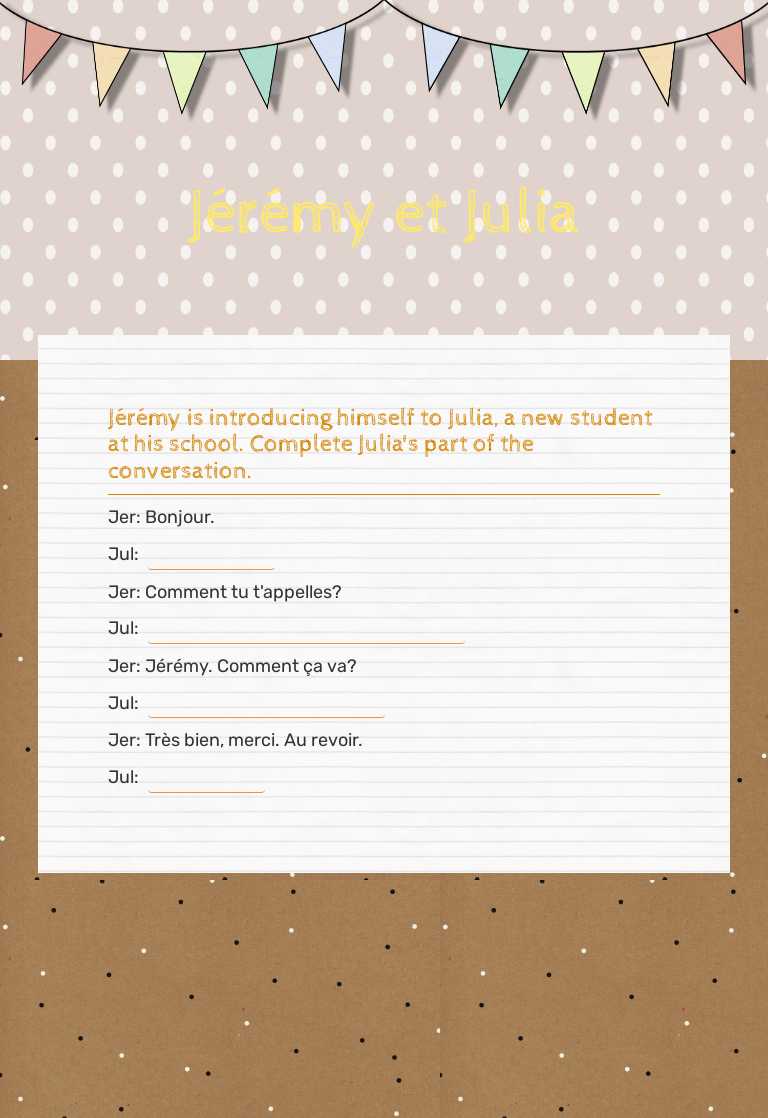 Jérémy et Julia worksheet preview image