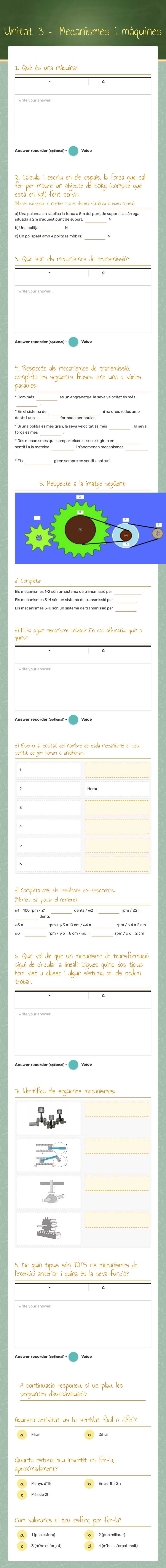 Unitat 3 - Mecanismes i màquines worksheet preview image