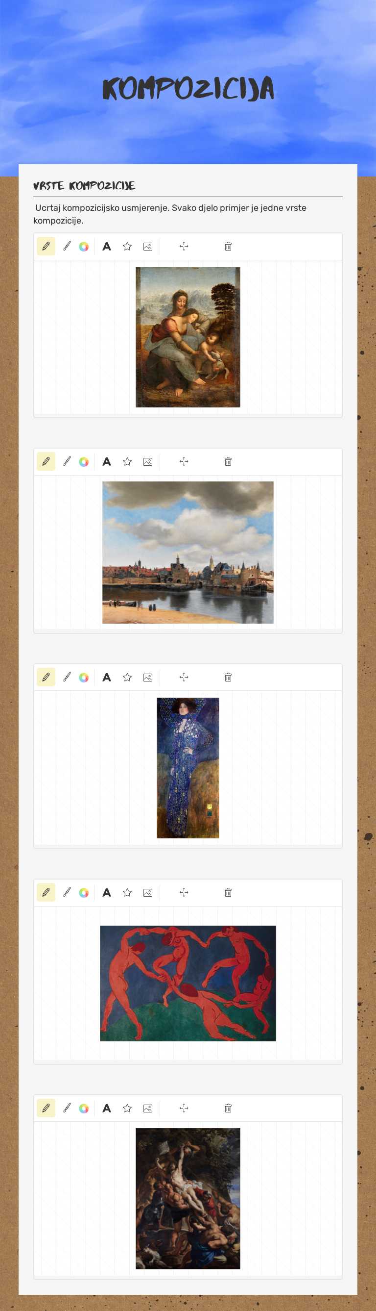 kompozicija worksheet preview image