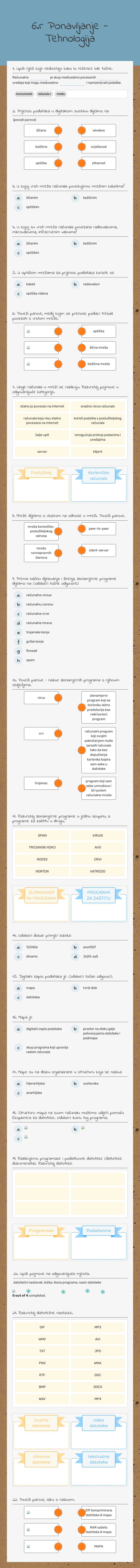 6.r Ponavljanje - Tehnologija worksheet preview image