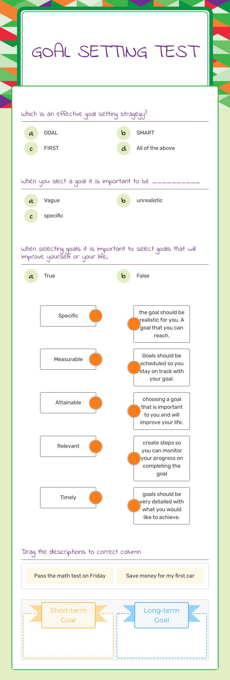 Goal Setting
Test worksheet preview image