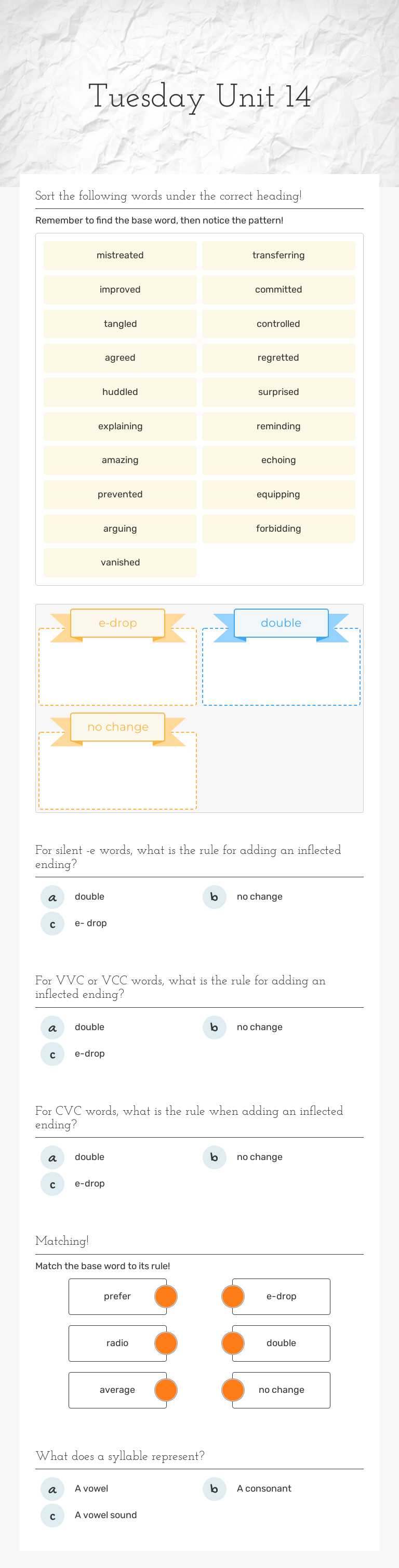 Tuesday
Unit 14 worksheet preview image