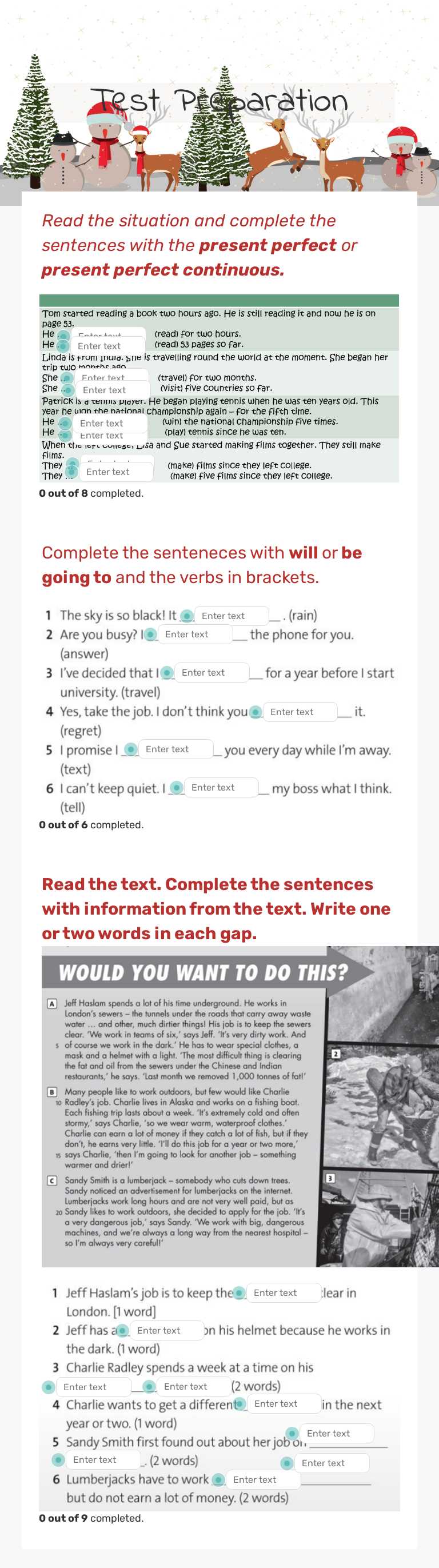 Test Preparation worksheet preview