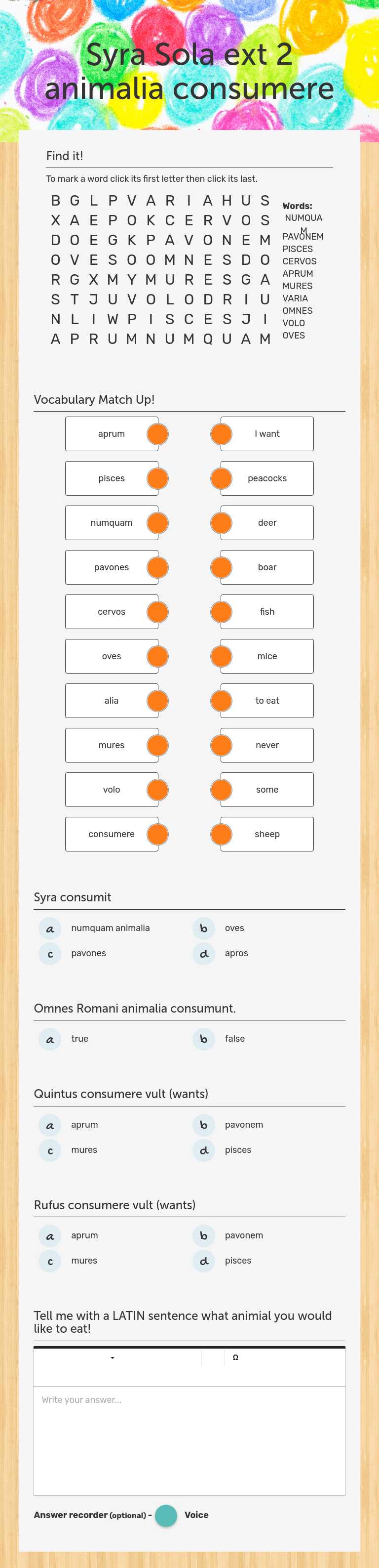 Syra Sola ext 2   animalia consumere worksheet preview image