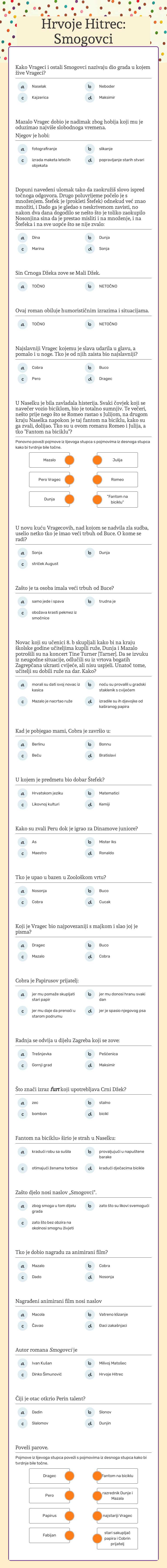 Hrvoje Hitrec: Smogovci worksheet preview image
