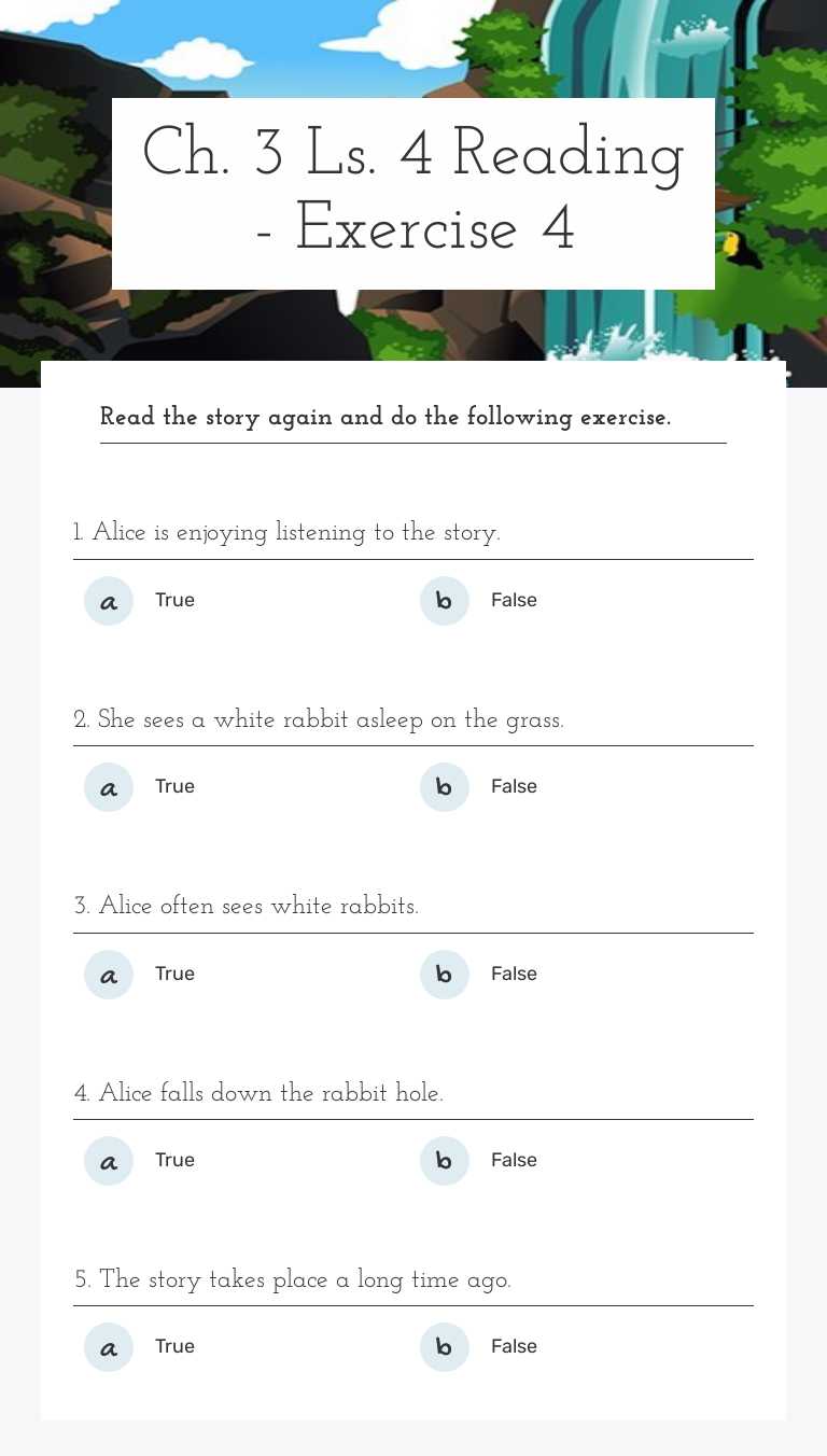 Ch. 3 Ls. 4 Reading - Exercise 4 worksheet preview image
