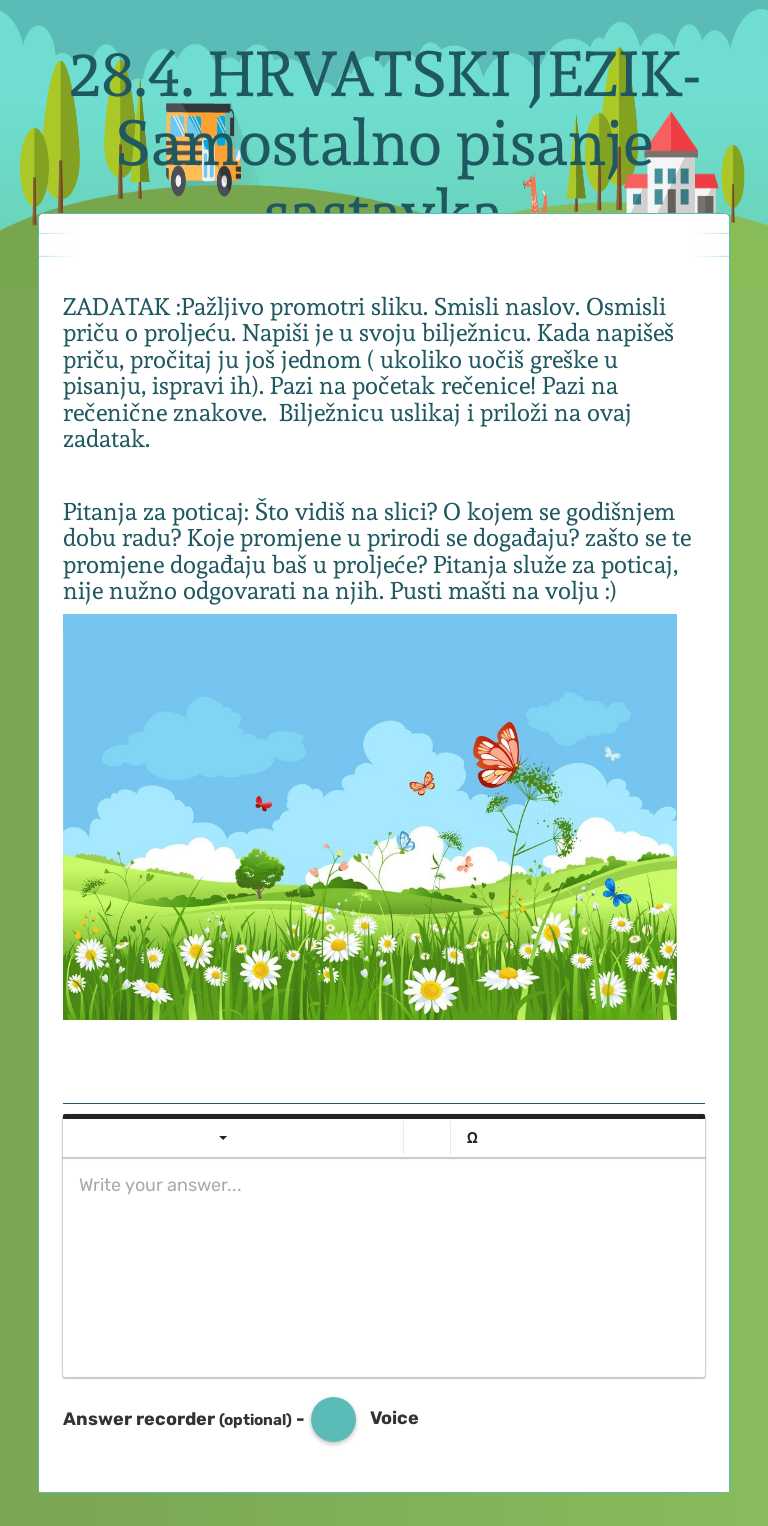 28.4. HRVATSKI JEZIK-Samostalno pisanje sastavka worksheet preview image