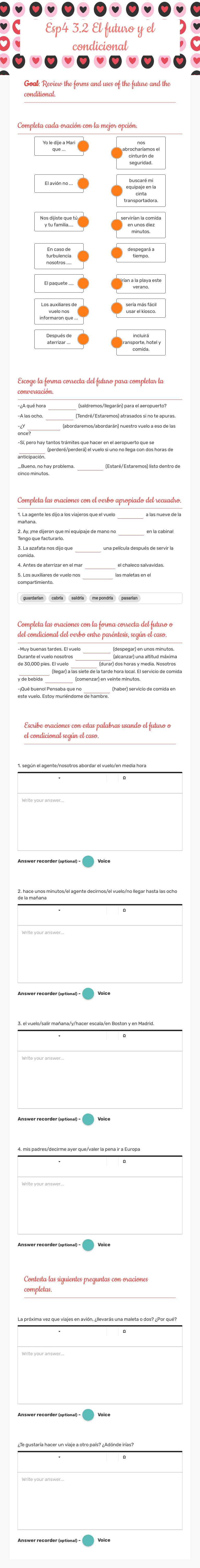 Esp4 3.2 El futuro y el condicional worksheet preview image