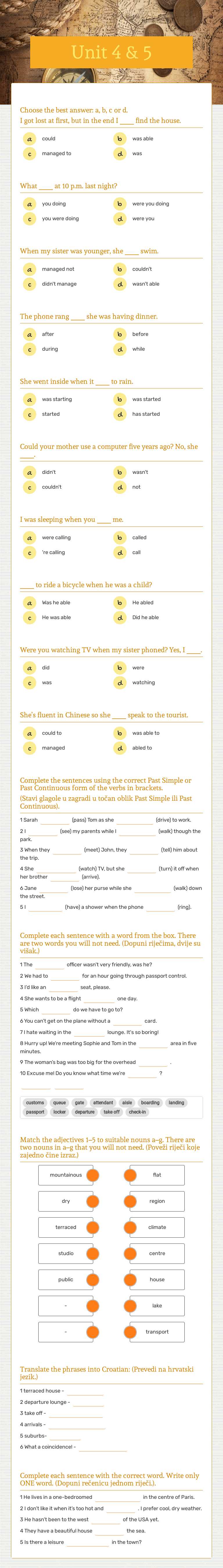 Unit 4 & 5 Grade 8 worksheet preview