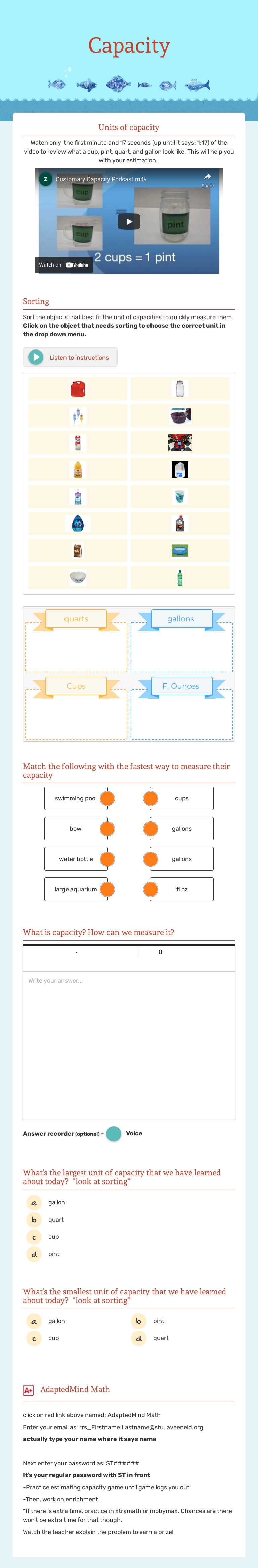 Capacity worksheet preview image