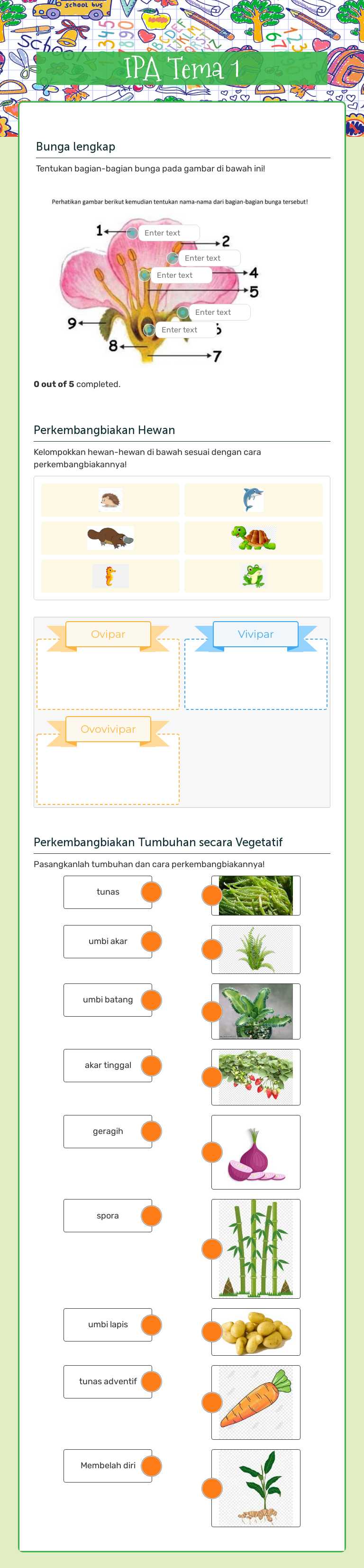 IPA Tema 1 worksheet preview image