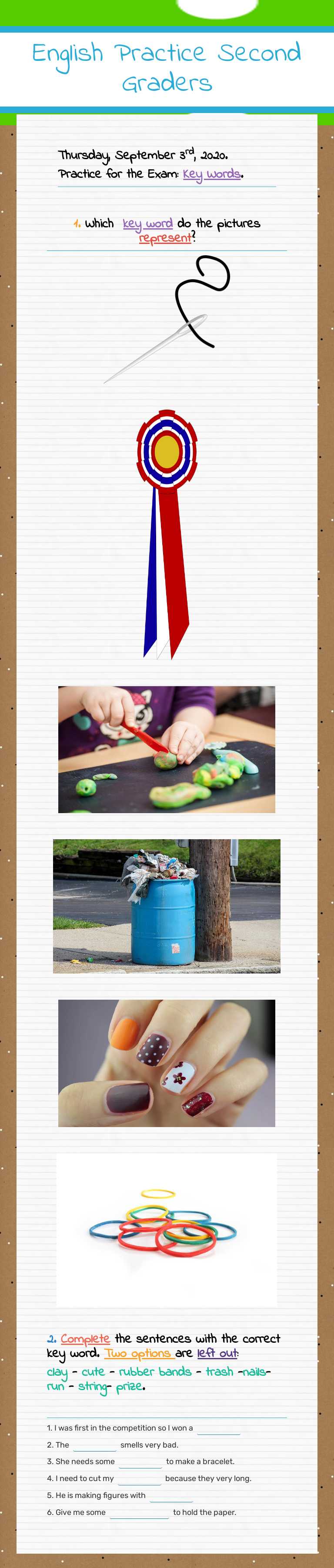 English Practice 
Second Graders worksheet preview image