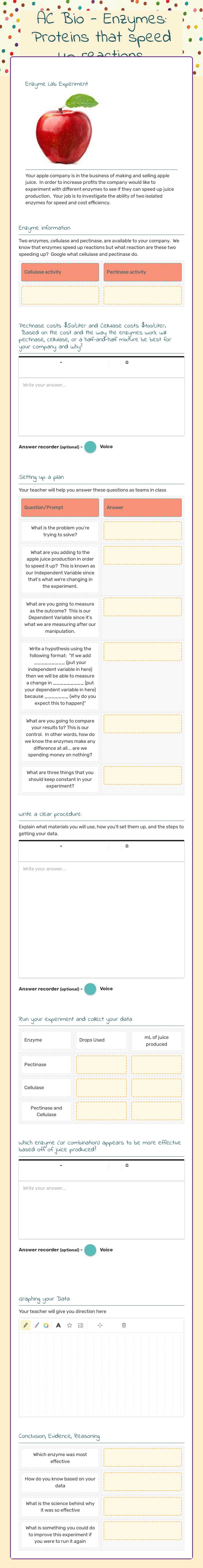 AC Bio - Enzymes: Proteins that speed up reactions worksheet preview image