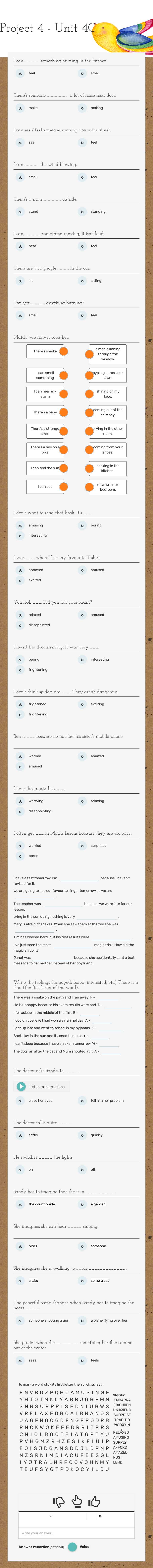 Project 4 - Unit 4C worksheet preview image