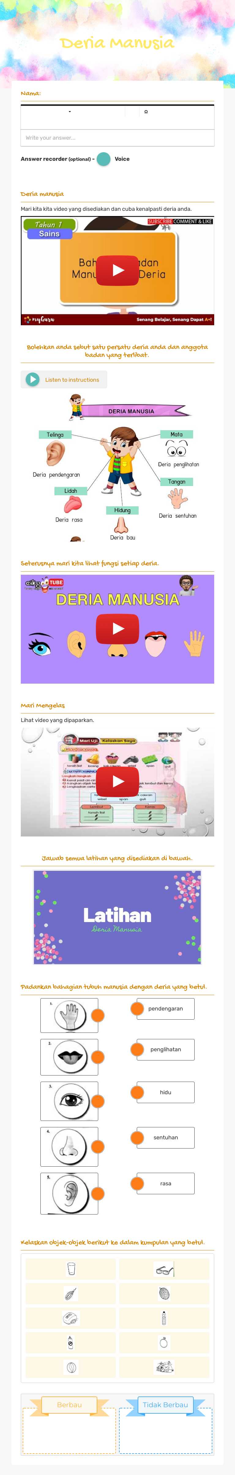 Deria Manusia worksheet preview image