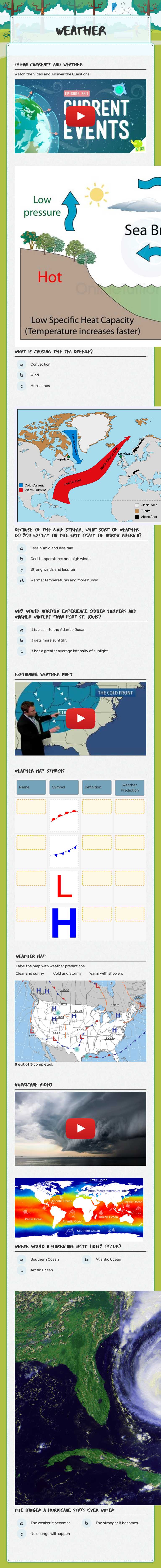 Weather worksheet preview image