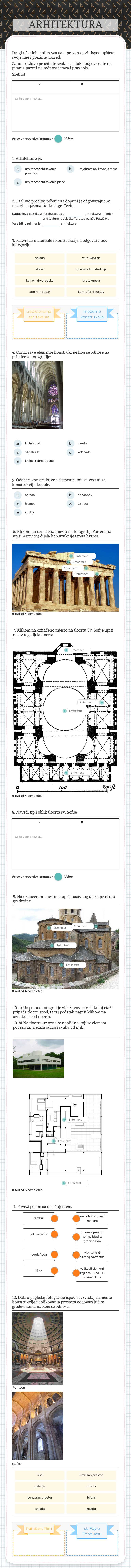 ARHITEKTURA worksheet preview image