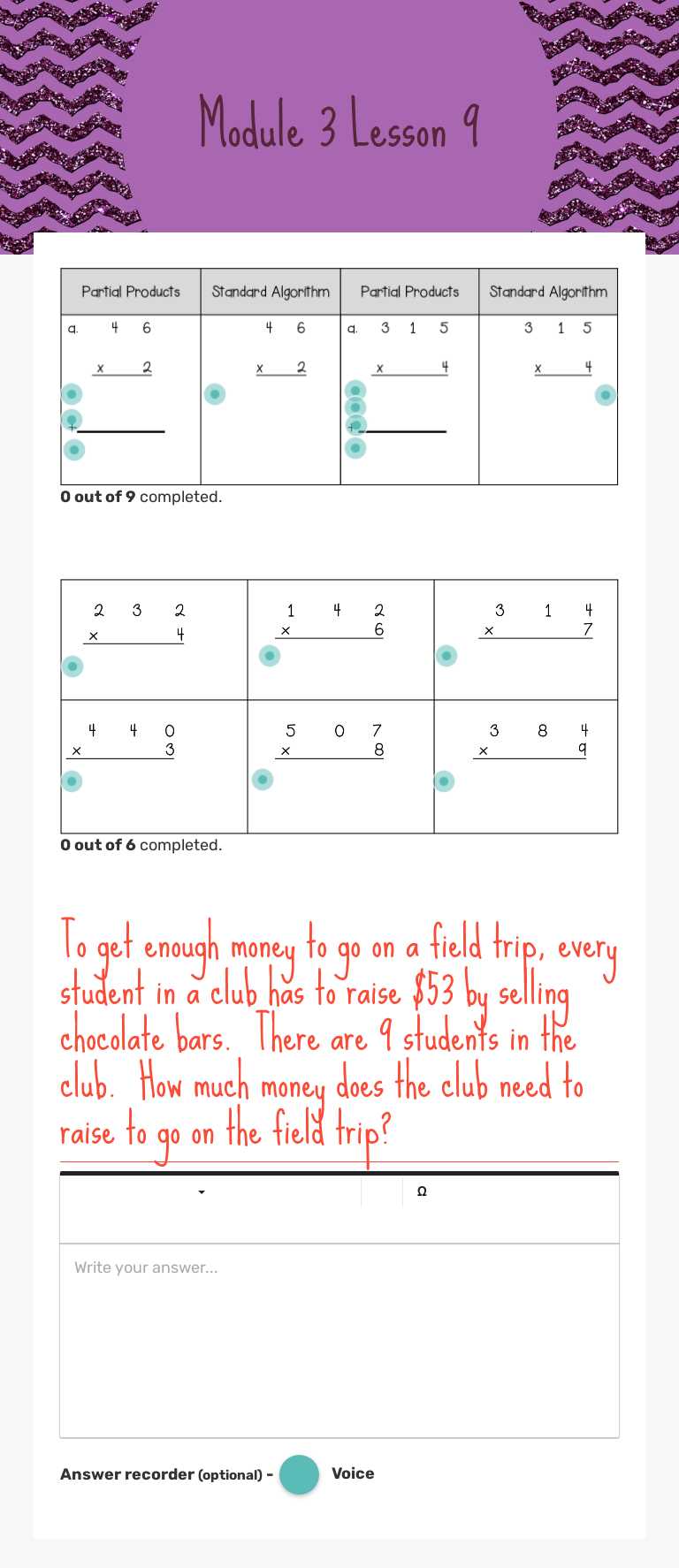 Module 3 Lesson 9 by Amy Juhl | Interactive Worksheet | Wizer.me