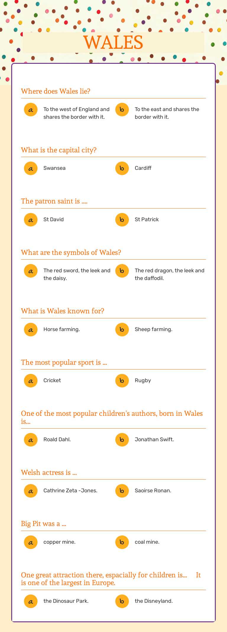 WALES worksheet preview image