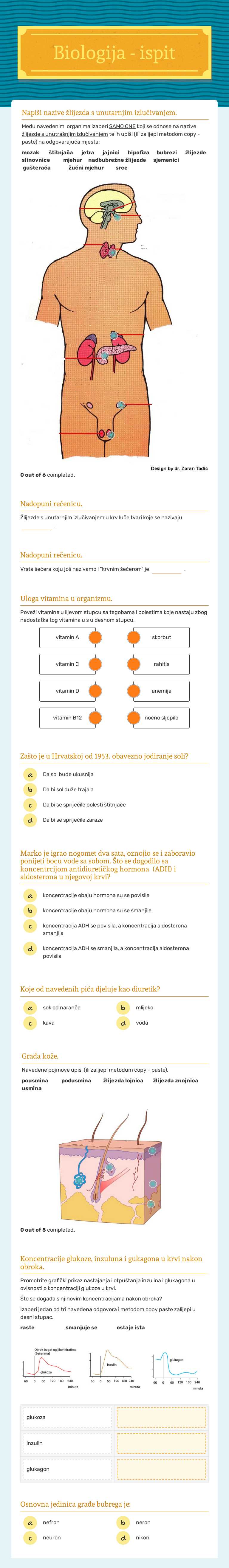 Biologija - ispit worksheet preview image