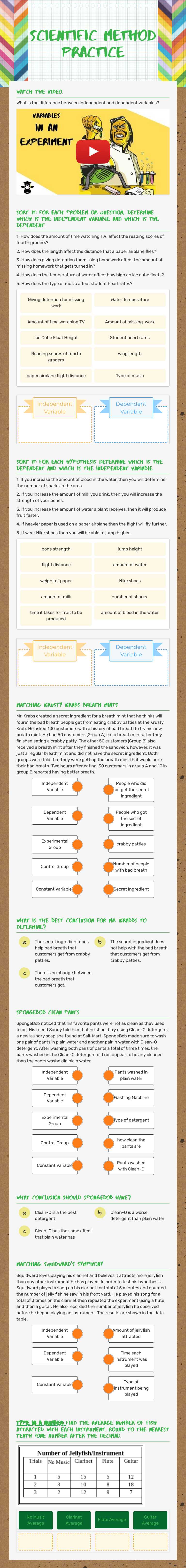 Scientific Method Practice worksheet preview image