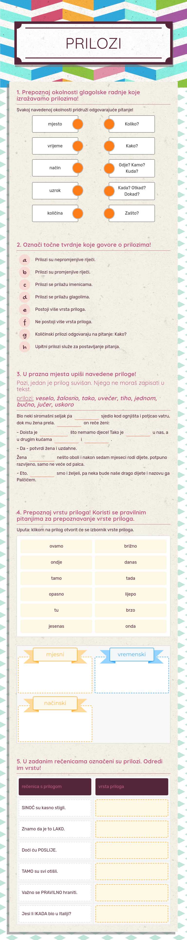 PRILOZI Grade 5 worksheet preview