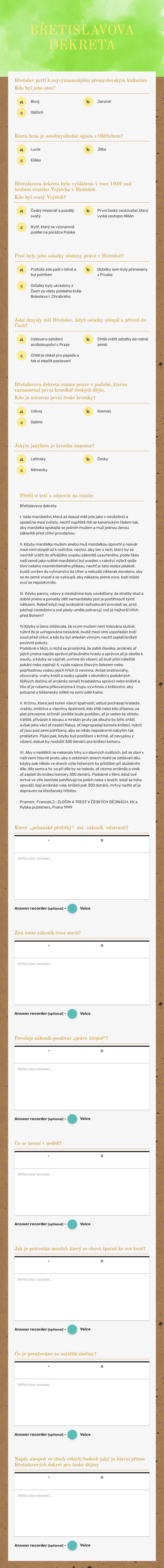 BŘETISLAVOVA  DEKRETA worksheet preview image
