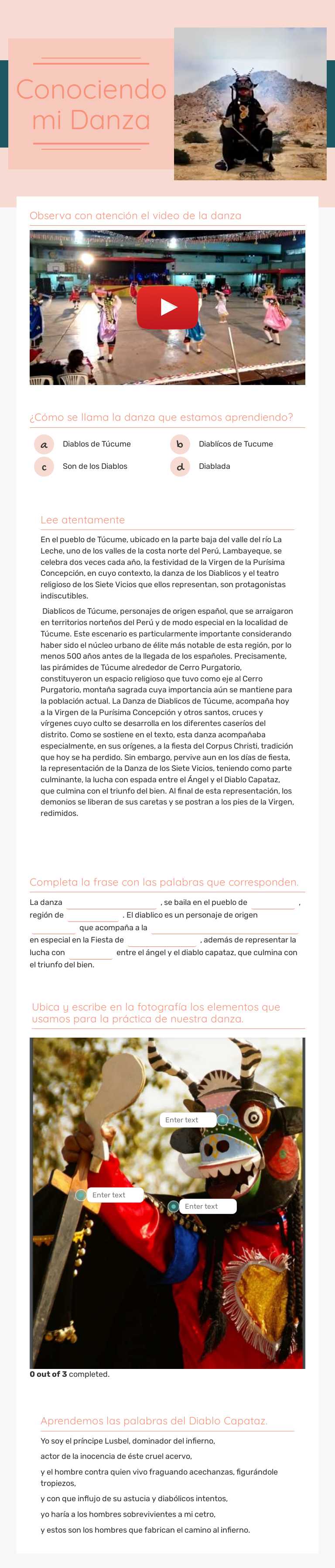 Conociendo mi Danza worksheet preview image