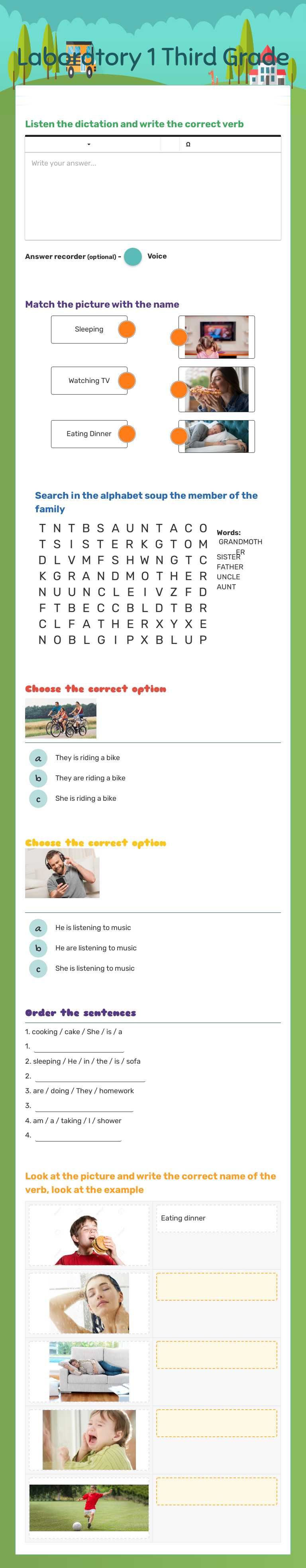Laboratory 1 Third Grade worksheet preview image