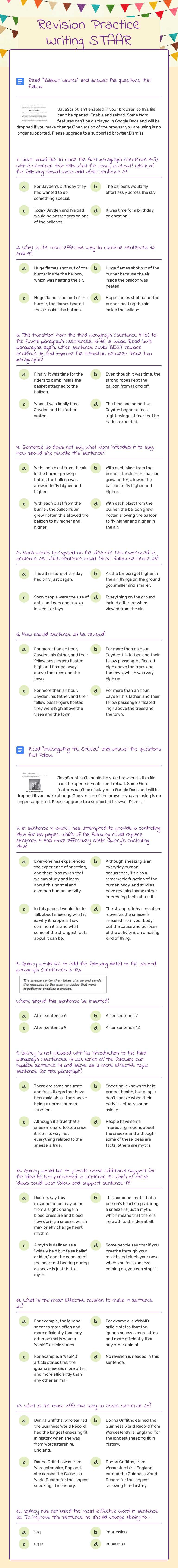 Revision Practice
Writing STAAR worksheet preview image