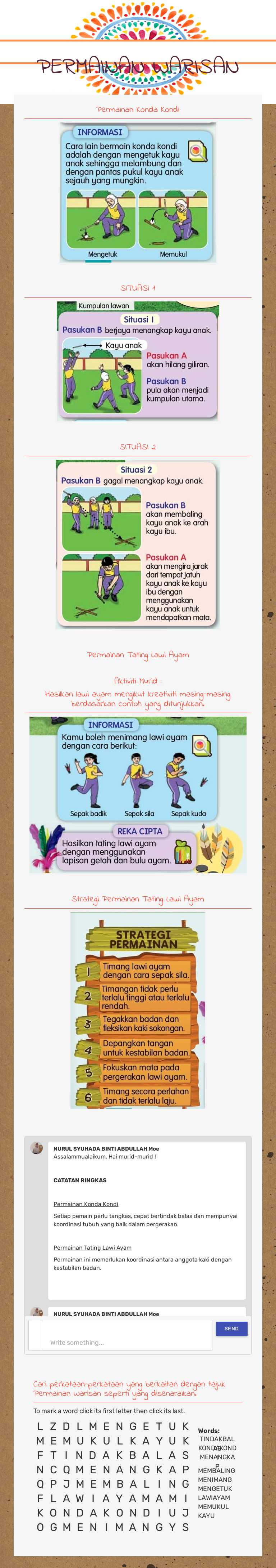 PERMAINAN WARISAN worksheet preview image