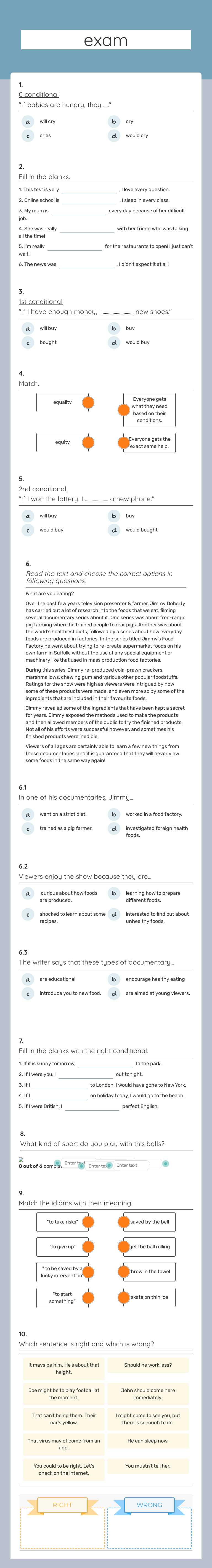 exam worksheet preview image