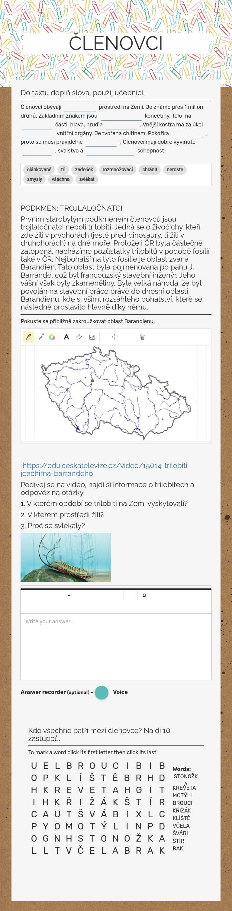 ČLENOVCI worksheet preview image