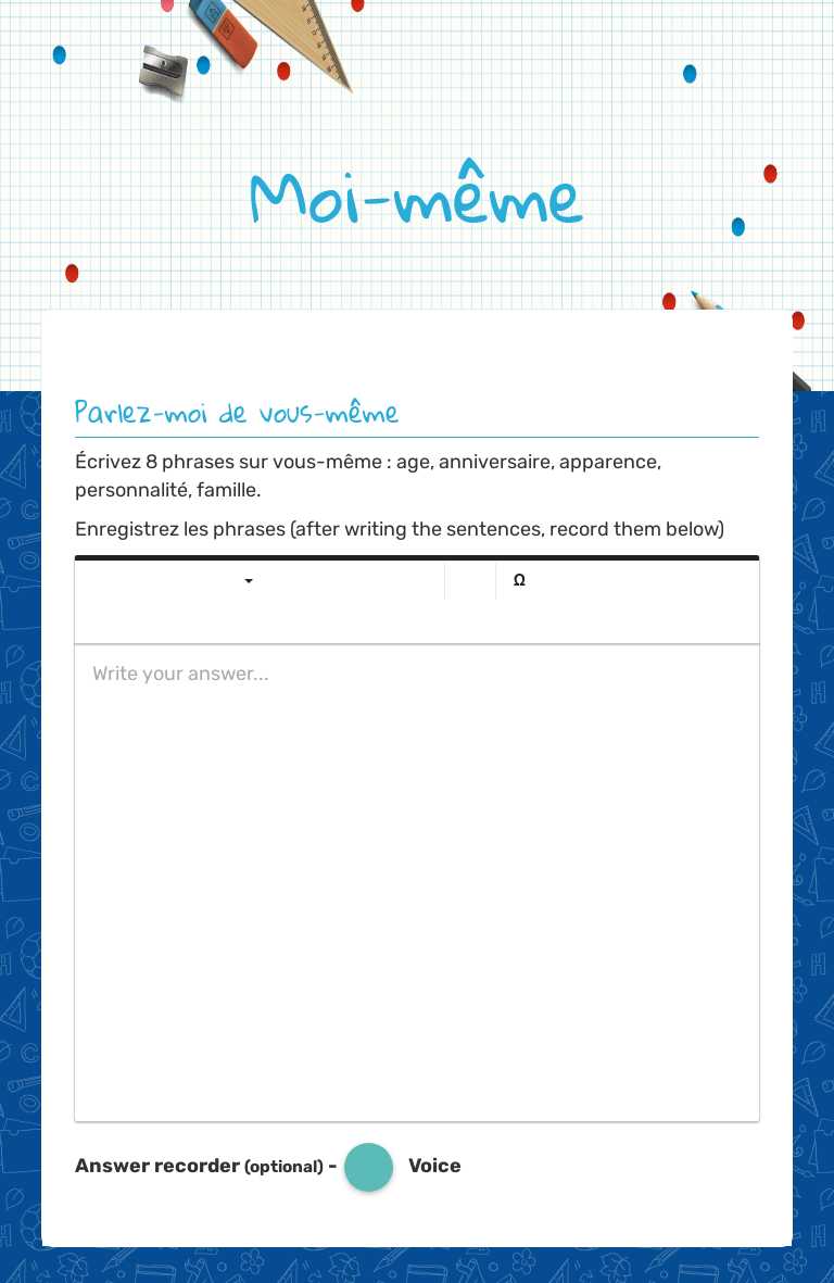 Moi-même Other worksheet preview