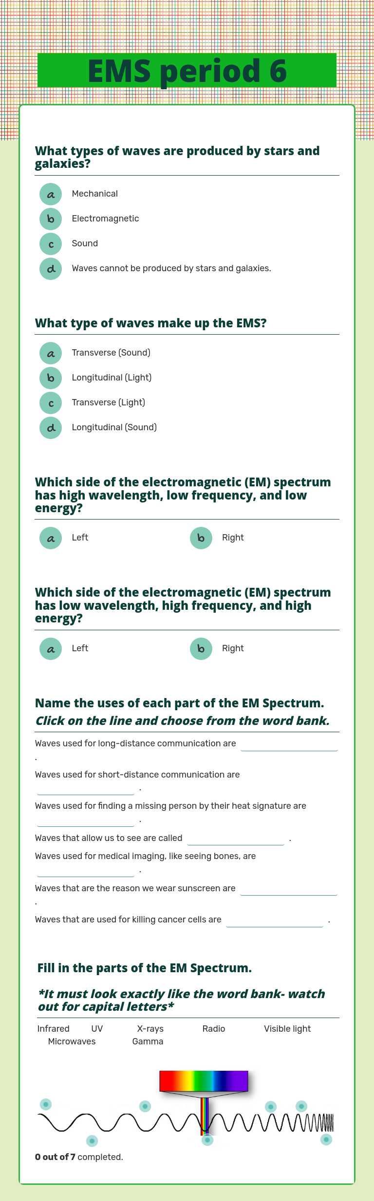 EMS period 6 worksheet preview image